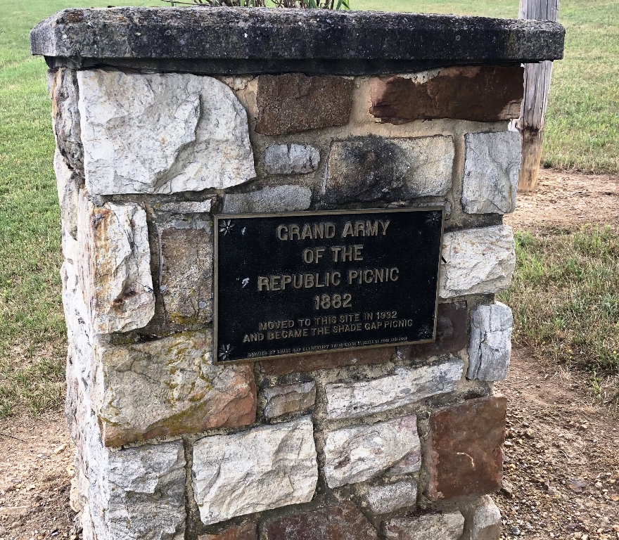 GRAND ARMY OF THE REPUBLIC PICNIC 1882 MEMORIAL PLAQUE