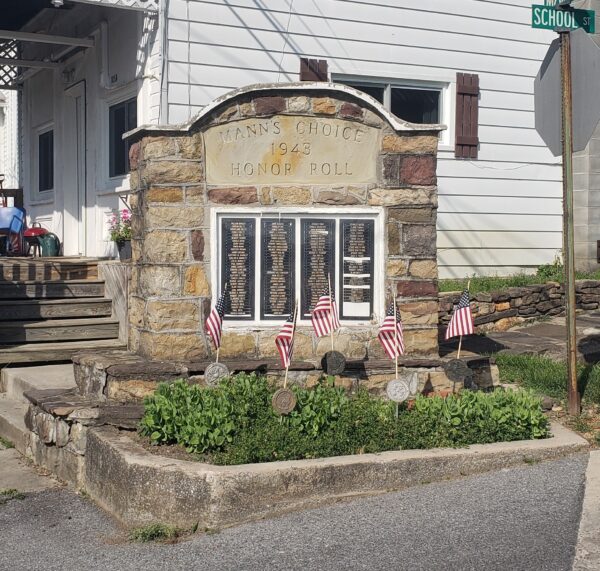 MANN’S CHOICE HONOR ROLL WAR MEMORIAL