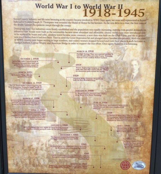 WORLD WAR I TO WORLD WAR II MEMORIAL PLAQUE