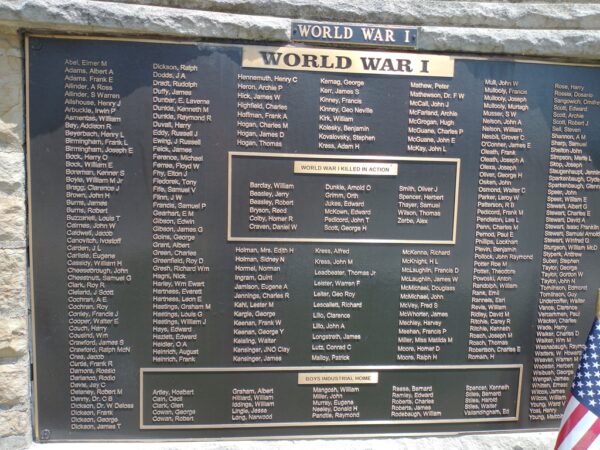 OAKDALE HONOR ROLL WAR MEMORIAL PLAQUE B