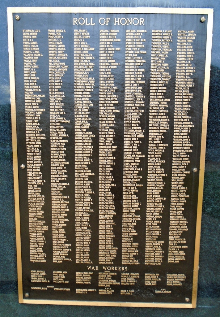 JEFFERSON COUNTY WORLD WAR HONOR ROLL MEMORIAL PLAQUE C