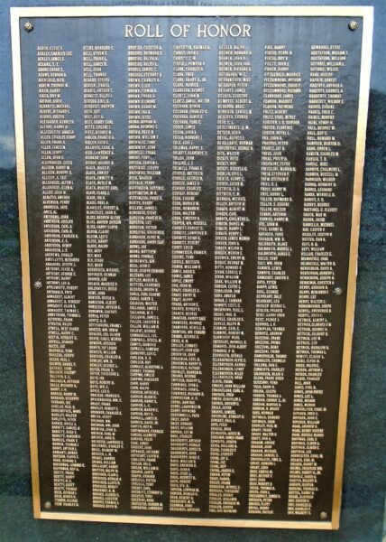 JEFFERSON COUNTY WORLD WAR HONOR ROLL MEMORIAL PLAQUE B