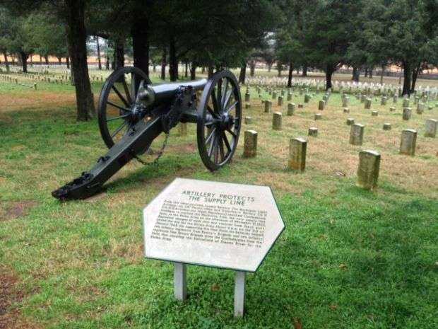 ARTILLERY PROTECTS THE SUPPLY LINE MEMORIAL CANNON