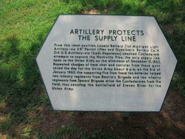 ARTILLERY PROTECTS THE SUPPLY LINE MEMORIAL CANNON PLAQUE