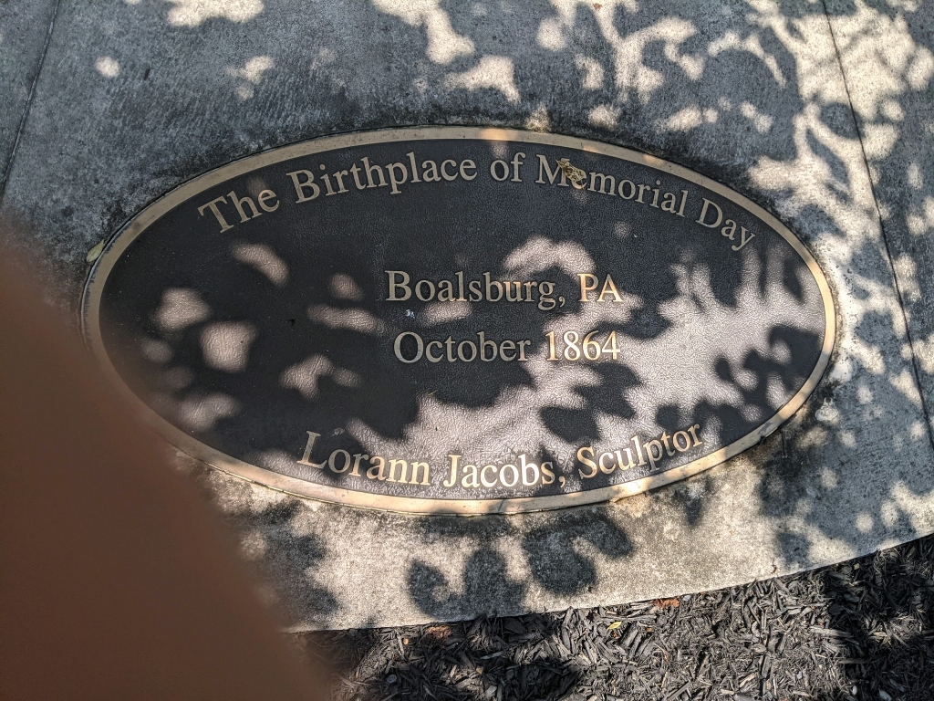 THE BIRTHPLACE OF MEMORIAL DAY PLAQUE