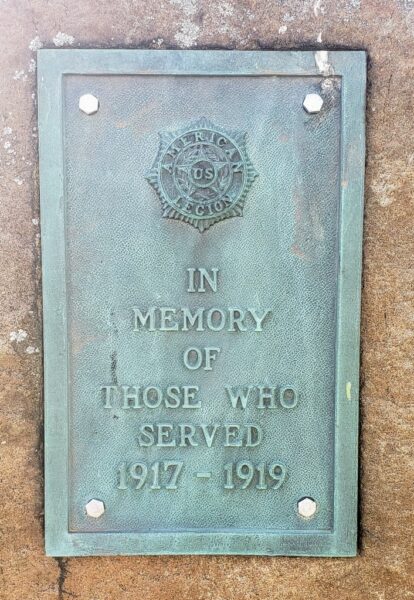 FROSTBURG AMERICAN LEGION WORLD WAR I MEMORIAL PLAQUE