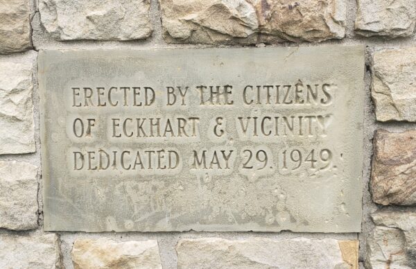 BOYS OF ECKHART WORLD WAR I AND II MEMORIAL STONE D