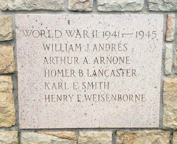 BOYS OF ECKHART WORLD WAR I AND II MEMORIAL STONE C