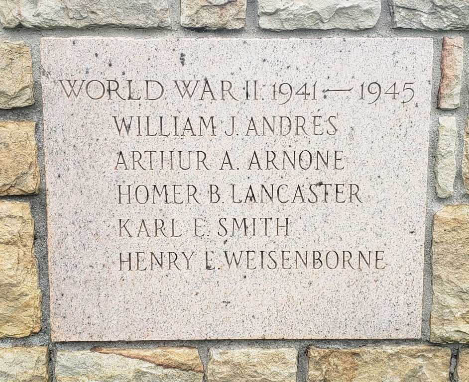 BOYS OF ECKHART WORLD WAR I AND II MEMORIAL STONE C