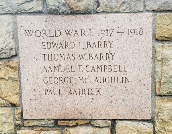 BOYS OF ECKHART WORLD WAR I AND II MEMORIAL STONE B