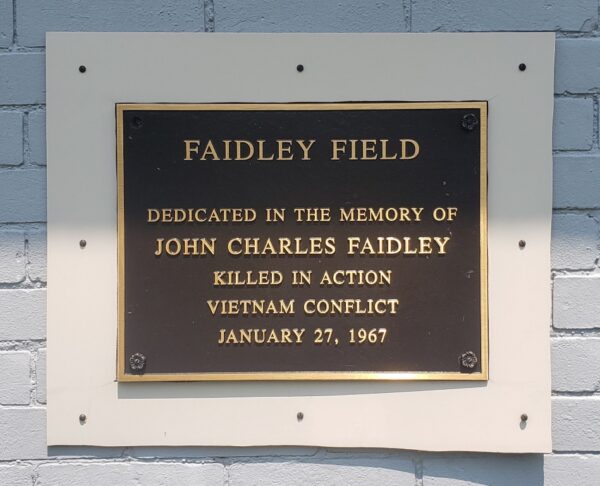 FAIDLEY FIELD WAR MEMORIAL PLAQUE