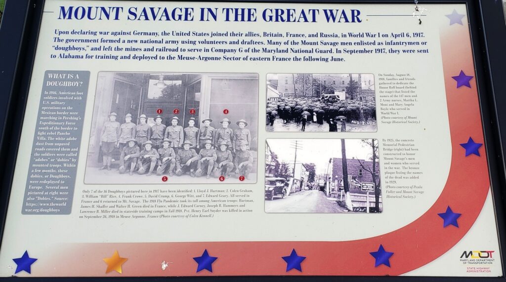 MOUNT SAVAGE IN THE GREAT WAR MEMORIAL PANEL