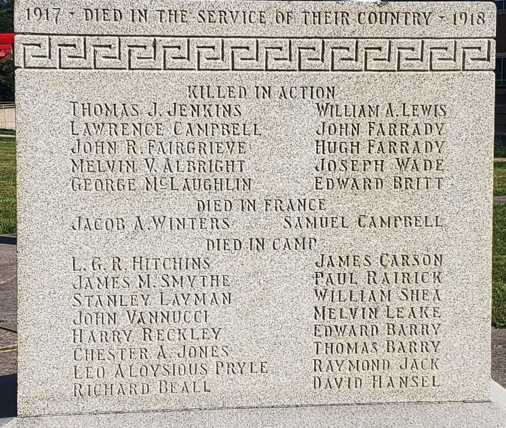 FROSTBURG DIED IN SERVICE WORLD WAR MEMORIAL HONOR ROLL STONE