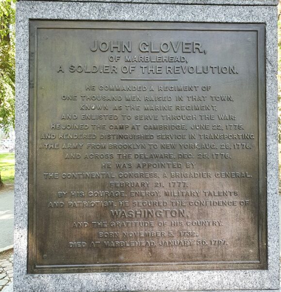JOHN GLOVER A SOLDIER OF THE REVOLUTION MEMORIAL PLAQUE