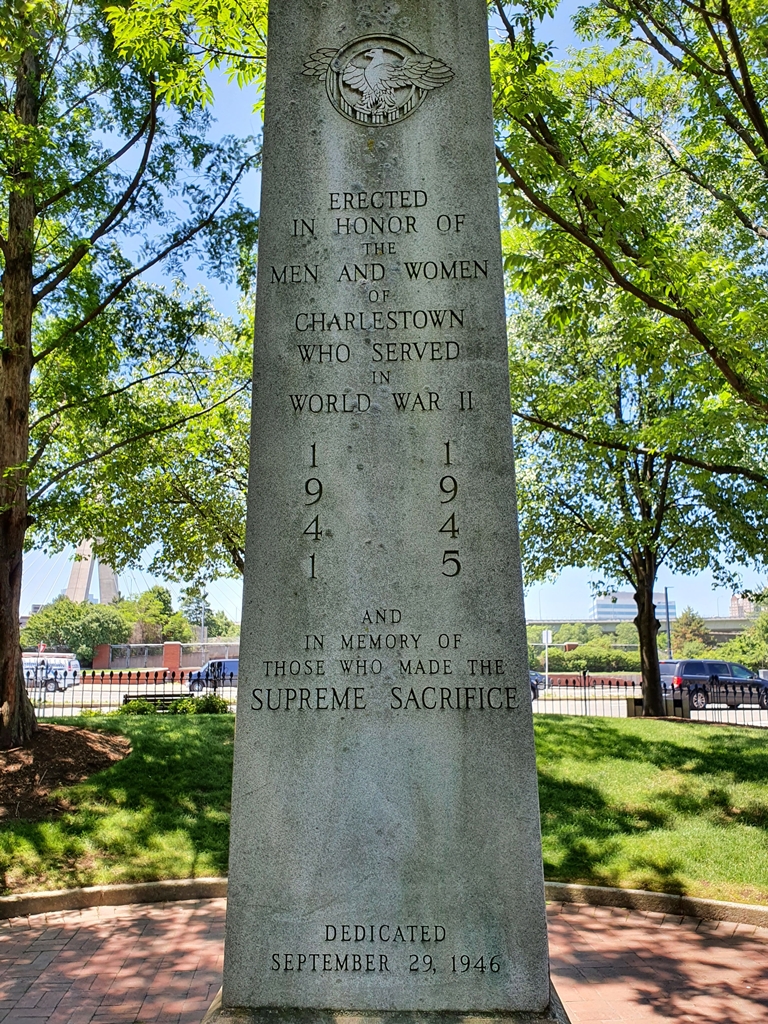 CHARLESTOWN WORLD WAR II MEMORIAL CLOSE-UP