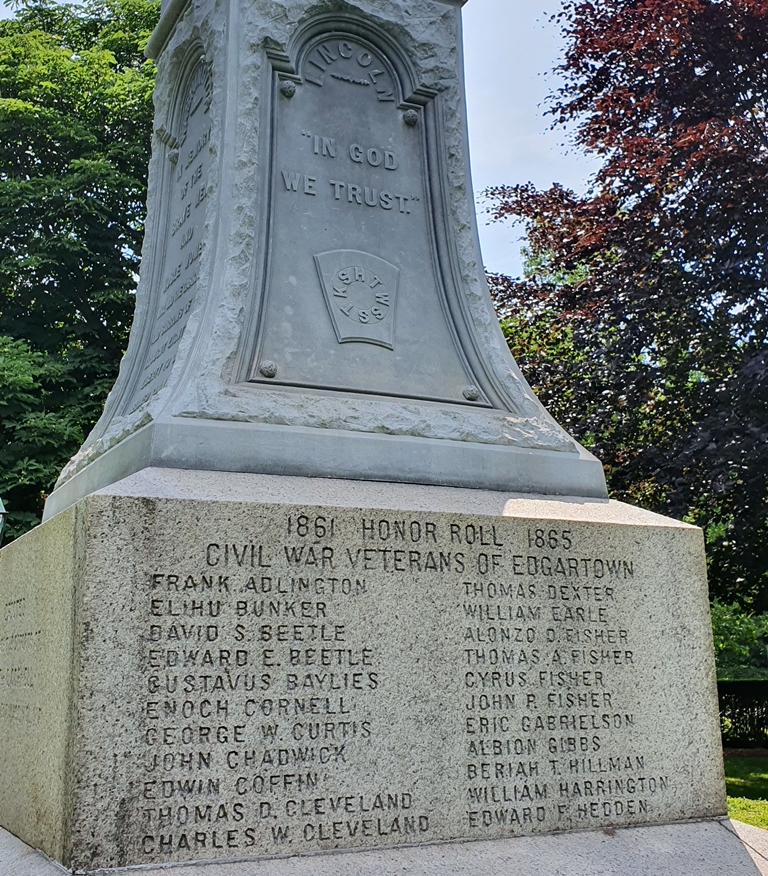 EDGARTOWN CIVIL WAR MEMORIAL SIDE B
