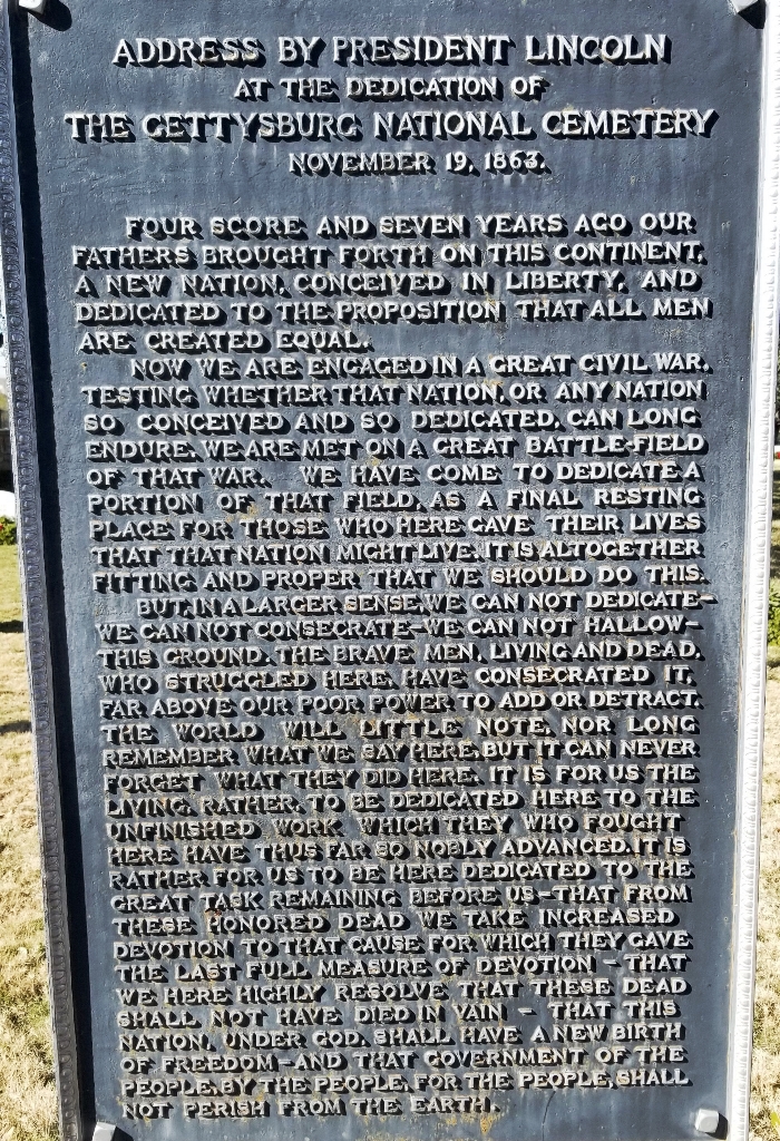 SAN ANTONIO NATIONAL CEMETERY GETTYSBURG ADDRESS MEMORIAL PLAQUE