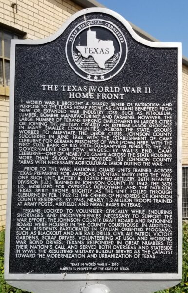THE TEXAS WORLD WAR II HOME FRONT MEMORIAL MARKER