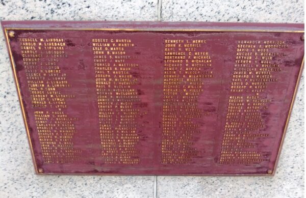 LUCAS COUNTY WORLD WAR II MEMORIAL PLAQUE E