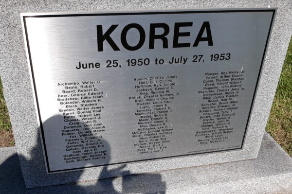 LUCAS COUNTY KOREAN WAR MEMORIAL PLAQUE
