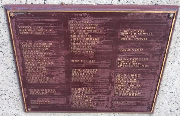 LUCAS COUNTY VIETNAM WAR MEMORIAL PLAQUE B