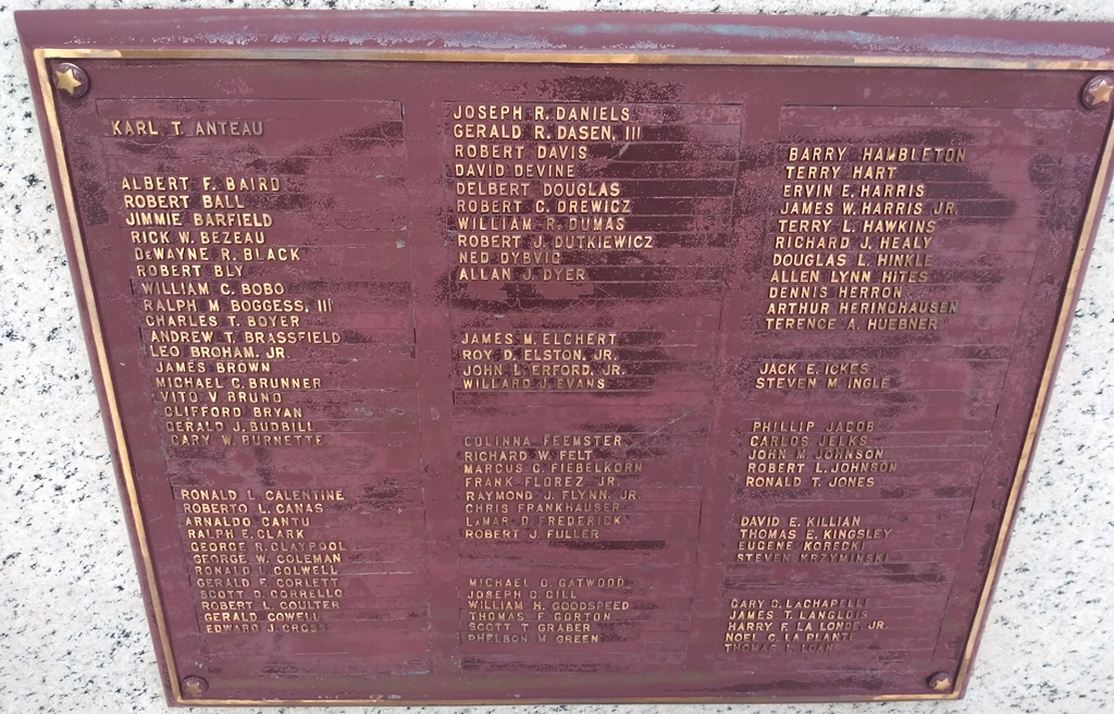 LUCAS COUNTY VIETNAM WAR MEMORIAL PLAQUE A
