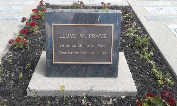 LLOYD W. FRANZ VETERANS MEMORIAL PARK PLAQUE