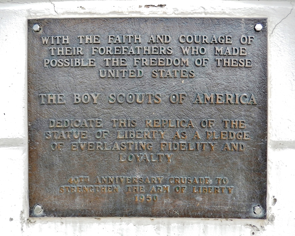 GREELEY REPLICA OF THE STATUE OF LIBERTY MEMORIAL PLAQUE