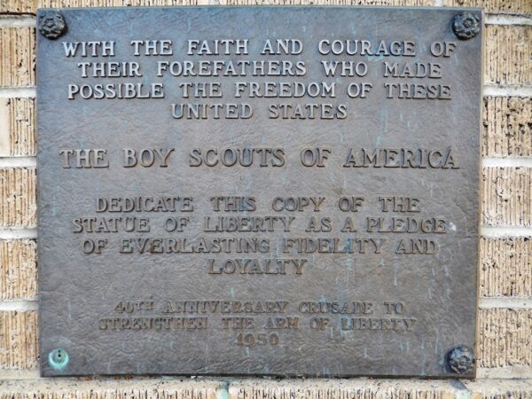 STERLING REPLICA OF THE STATUE OF LIBERTY MEMORIAL PLAQUE