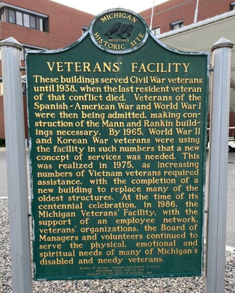 VETERANS FACILITY WAR MEMORIAL MARKER BACK