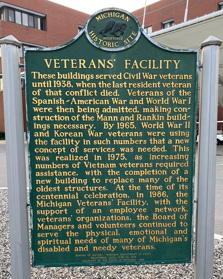 VETERANS FACILITY WAR MEMORIAL MARKER BACK