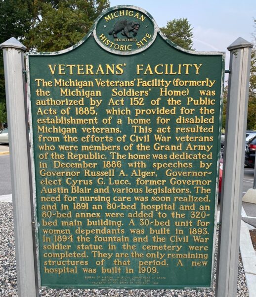VETERANS FACILITY WAR MEMORIAL MARKER FRONT