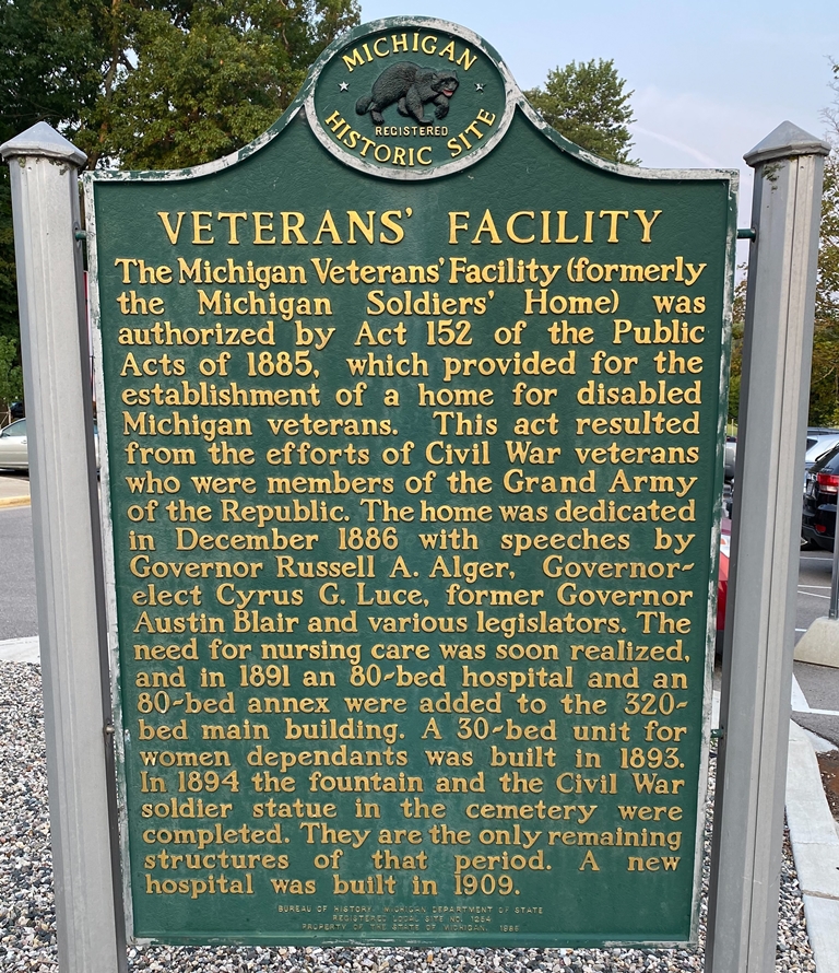 VETERANS FACILITY WAR MEMORIAL MARKER FRONT