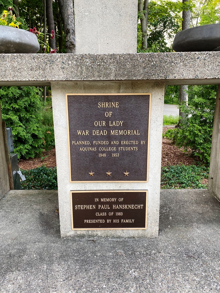 SHRINE OF OUR LADY WAR DEAD MEMORIAL PLAQUES