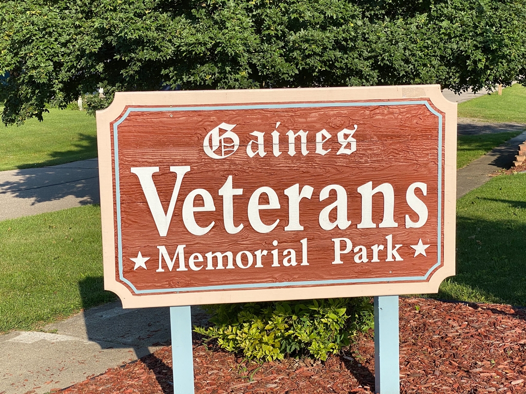 GAINES VETERANS MEMORIAL PARK MARKER