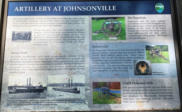 ARTILLERY AT JOHNSONVILLE WAR MEMORIAL PANEL