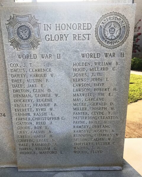 POLK COUNTY, TENN. WORLD WARS MEMORIAL RIGHT STONE