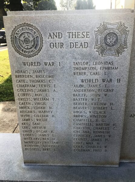 POLK COUNTY, TENN. WORLD WARS MEMORIAL LEFT STONE