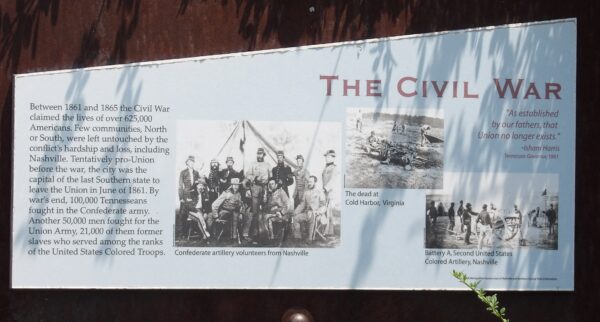 THE CIVIL WAR NASHVILLE MEMORIAL PANEL