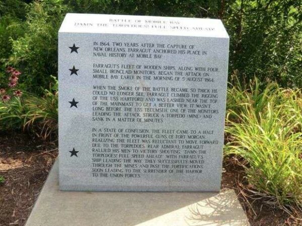 ADMIRAL DAVID GLASGOW FARRGUT BATTLE OF MOBILE BAY MEMORIAL