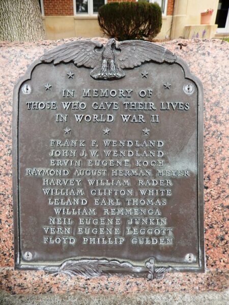 GOSPER COUNTY WORLD WAR II MEMORIAL PLAQUE