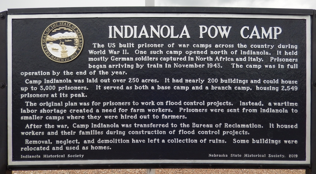 INDIANOLA POW CAMP MEMORIAL PLAQUE