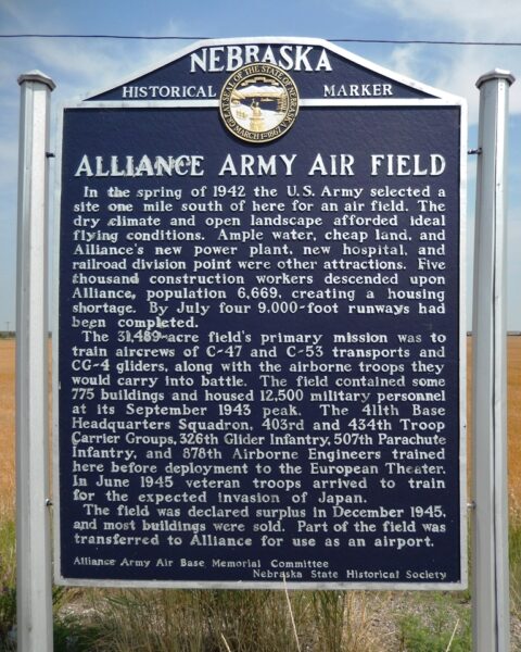 ALLIANCE ARMY AIR FIELD MEMORIAL MARKER