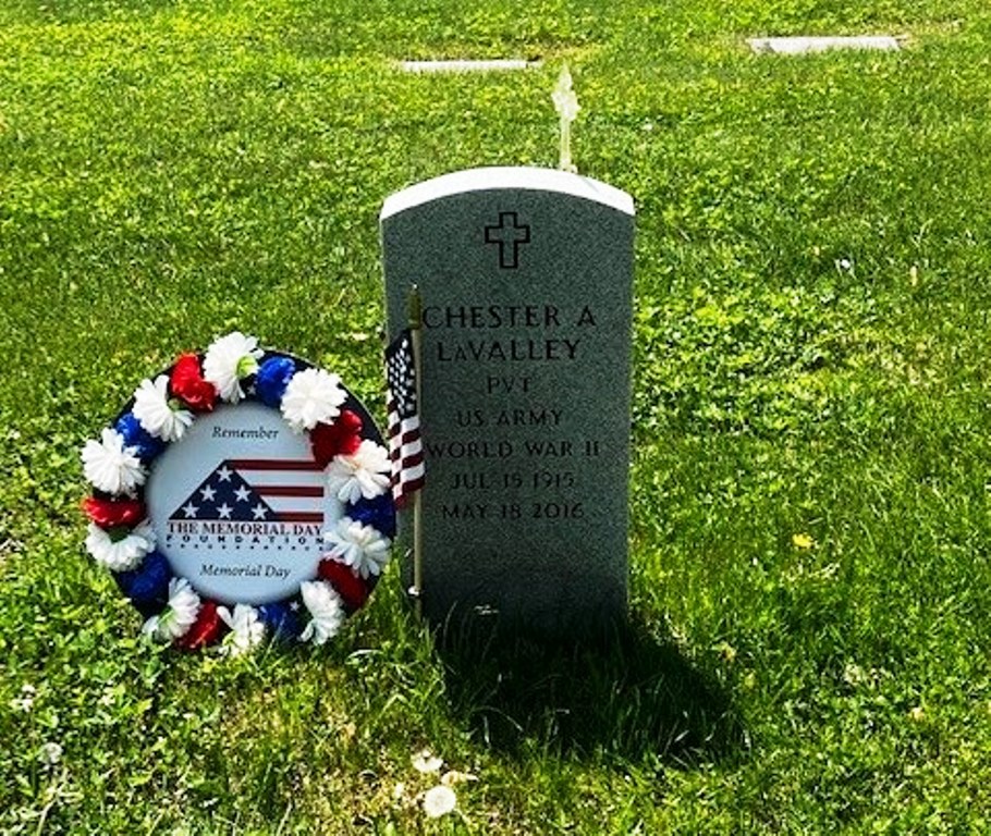 CHESTER A LAVALLEY WAR MEMORIAL CEMETERY STONE