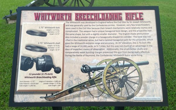 WHITWORTH BREECHLOADING RIFLE WAR MEMORIAL PANEL