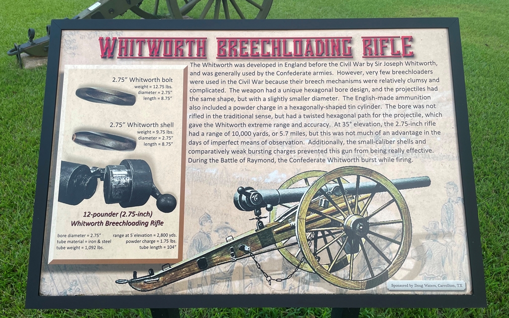 WHITWORTH BREECHLOADING RIFLE WAR MEMORIAL PANEL
