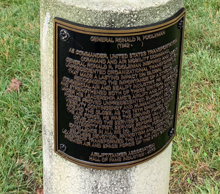 GENERAL RONALD R. FROGLEMAN MEMORIAL PLAQUE