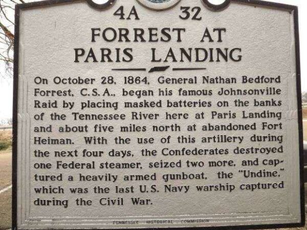 FORREST AT PARIS LANDING WAR MEMORIAL MARKER