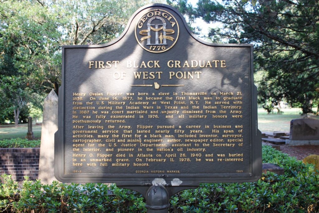 FIRST BLACK GRADUATE OF WEST POINT MEMORIAL MARKE