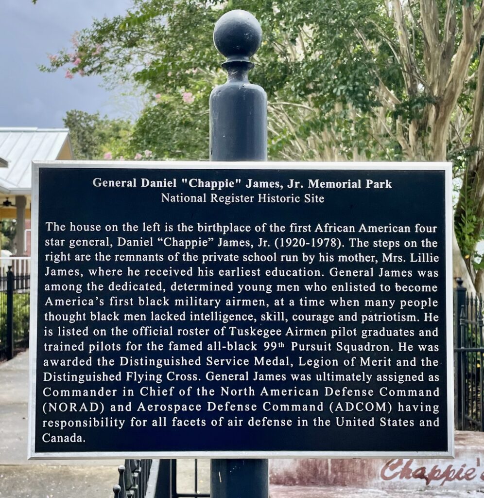 GENERAL DANIEL “CHAPPIE” JAMES, JR. MEMORIAL PARK PLAQUE